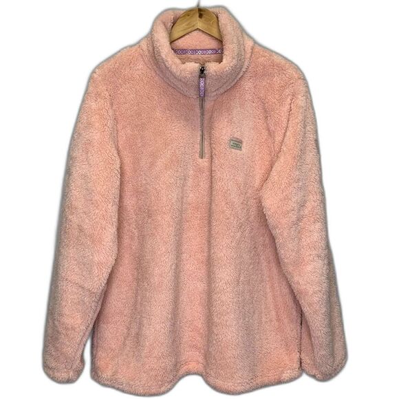 Simply Southern Simply Classic Pink Fleece Quarter Zip Pullover XXL - Picture 1 of 11